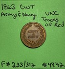 1863 Patriotic Civil War Token  Army   Navy Fuld 233 312 Choice Uncirculated