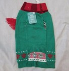 Merry   Bright Red Green Holiday Snowman Christmas Dog Sweater Med Pullover New