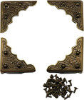 24 Pcs Antique Brass Jewelry Box Corner Protector  Vintage Decorative