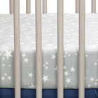 Lambs   Ivy Milky Way Gray white Stars 100  Cotton Baby Fitted Crib Sheet