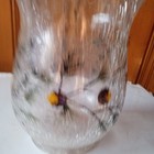Large Holiday Yankee Candle Crackle Glass Pine Cone Hurricane 8  Candle Holder