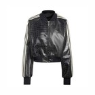 Adidas Originals Faux Leather Croc Effect Black New Crop Track Jacket -ke5035