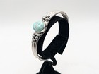 Vintage  500 Natural Turquoise Sterling Silver Bangle Bracelet 28g Adjusts
