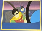 Superfriends Production Animation Cel - Batman   Robin Obg Background Framed Coa