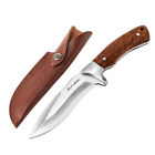 Flissa 9 8   Fixed Blade Knife W  Sheath Full Tang Carbon Steel Hunting Knife