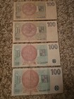 4x Czech Republic Pk  18b 1993 1995 1997 100 Korun Circulated Banknotes 400 Czk