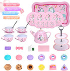 Tea Set Girls Toys 36pcs  Tin Unicorn Tea Party Set Toy Pretend Play Gifts For L