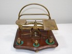 Vintage English Brass Postal Balance Scale With Letter Holder