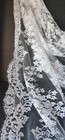 Vintage French Chantilly Lace     Fine Off-white Cotton Blend 58  X 59 