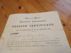 1866 Maine Civil War Pension Certificate Eleanor warren Sadd  Musician  2nd Reg