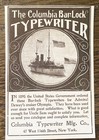 War Ship Cruiser Uss Olympia Columbia Bar-lock Typewriter Antique C1900 Print Ad
