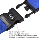 4 X Luggage Straps Suitcase Belts With Buckle Combination Lock 2mx5cm Dark Blue