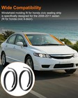 Front Windshield Outer Molding Sedan Strips Rubber Fit For Honda Civic 2006-2011