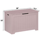 Wooden Toys Box Storage Chest Bench Organizer For Home Bedroom W 2 Safety Hinge