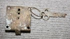 Antique Usps Post Office Postal Box Door Lock   Key  Box Door Lock   Key