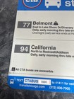 City Of Chicago Cta  Metal Sign 18 X 24 Bus Two Sided Belmont California