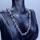 Iris Glass Necklace 20   Multicolor Czech Vintage Beads Art Glass