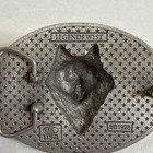 Vtg Wolf Head American Flag Western Cowboy Belt Buckle Usa Made Legends West