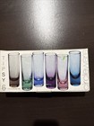 6 Pc Colored Shot Glass Set 3 5 Oz Shooter Glasses Bar Party New In Box