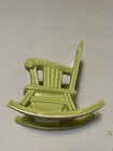 Vtg 1950s Mccoy Pottery Green W  Flowers Rocking Chair Planter 8 5 