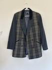 Vintage Jl Colebrook Plaid Double Breasted Jacket Preppy Equestrian Academia M