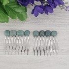 Lot Of 2 Silver Tone Hair Combs W  Green  Aventurine Stones  4 Gemstones