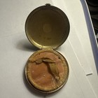 Vintage Rare Dorothy Gray Powder Compact Art Deco Turquoise Gold Tone Rachel