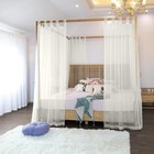 Sheer Canopy Bed Curtains For King  Queen  Full And Twin Bed  4 Corner Bed 