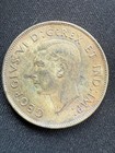 1944 Canadian Silver 50 Cents Half Dollar Coin - Patina Nice Original Lustre