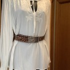 Western Cowgirl Belt  Women s 26  Vintage Engraved Tooled Brown Leather Buckle