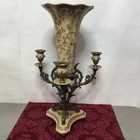 Vintage French Stylecandelabra  Porcelain   Brass Tulip Flower Vase