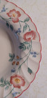 Vintage Churchill Briar Rose 8 3 4  Glossy Scalloped Soup Bowls Made In England