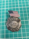 Vtg Fd Ny  Fire Dept 911 Memorial Logo Silver Tone Lapel Pin