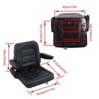 Garden Lawn Mower Seat Excavator Forklift Seat With Adjustable Backrest Armrest