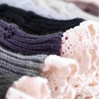 Winter Button Short Leg Warmers Crochet Knitted Boot Socks With Lace Trim