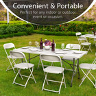 Lifetime Appliance Parts 6 Feet Foldable Table With Built In Handle   Steel Leg