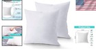 18x18 Inch Throw Pillow Inserts Pack Of 2 White Down Alternative Washable