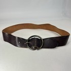 Wide Brown Leather Belt - Women s Size 32
