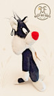 Vintage Sylvester Cat Plush 18  Warner Bros Looney Tunes 1971 Tag