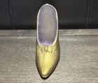 Vintage Victorian Shoe Pin Cushion Gold Brass Tone Metal Antique Made In Usa