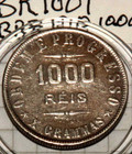 1910 Brazil Brasil 1000 Reis Silver Extrafine  Coin Br1001 Air Tight Capsule