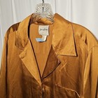 Vintage Jessica Tierney Sk Golden Brown Long Sleeve Silk Blouse Size 6
