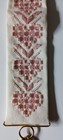 Hardanger Small Bell Pull Wall Decor Pink And Cream 18x2 5