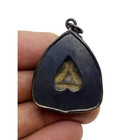 Phra Pidta Lp Kaew Kesaro Old Silver Case Pendant Talisman Thai Buddha Amulet