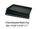 Rj Displays 3pack 1inch Deep Black Full Size Plastic Stackable Jewelry Displa   