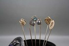 Vintage Hat Pin Collection  Antique Gold Stick Pins With Intriguing Designs