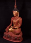 Large Antique Burmese Ava Buddha Statue From Burma  19th Century