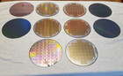 10 Pc Lot Semiconductor Silicon 200mm 8  Wafers With Die Chip Designs  ye