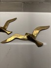 2 Vtg Brass Seagull Wall Hangings Decor Sculpture Mcm Coastal Nautical Birds