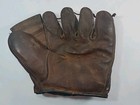 Antique Early 1900s Split Finger Baseball Glove Brass Button Vintage Mitt 